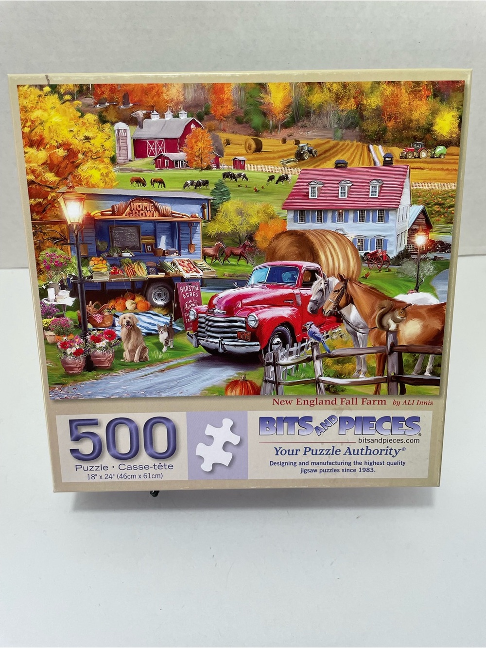 Bits and Pieces 500-Piece Puzzle - New England Fall Farm